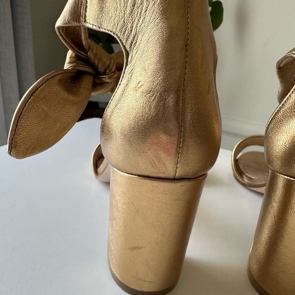 Festa Made in Italy Block Sandal Shoes Open Toes in Gold Size EU 37 1/2 - Picture 11 of 16